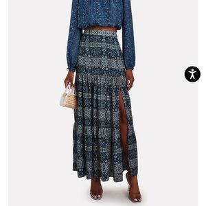 Intermix Tiered Silk-Blend Maxi Skirt